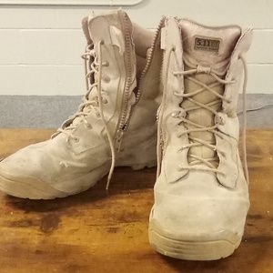5.11 tactical series, 13 size, desert tan in color.